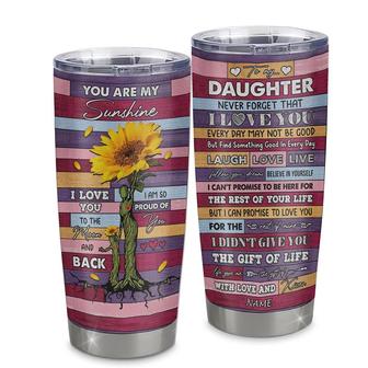 Personalized To My Daughter From Mom Mother Stainless Steel Tumbler Cup Wood Sunflower Never Forget I Love You Daughter Birthday Graduation Christmas Travel Mug - Thegiftio UK