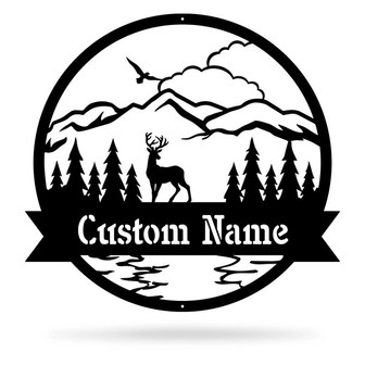 Personalized Deer Cut Metal Sign Gift For Home Decor - Thegiftio UK