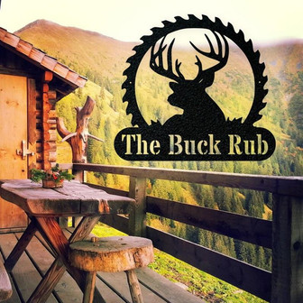 Personalized Deer Sawblade Monogram Metal Sign - Thegiftio UK