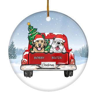 Personalized Dog Ornament Christmas Red Car Pet Custom Gift for Dog Lovers Customized Christmas Tree Ornament - Thegiftio UK