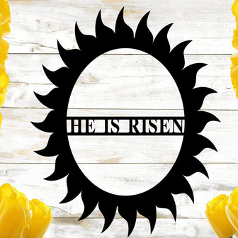Personalized Easter Home Decor Sign | He Is Risen Sign | Easter Wall Decor | Easter Sign | Metal Signs | Farmhouse Metal Sign - Thegiftio UK