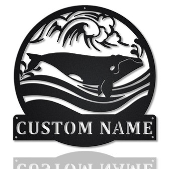 Personalized Eubalaena MonogramMetal Sign Art | Custom Eubalaena Monogram Metal Sign | Beach Gifts - Thegiftio