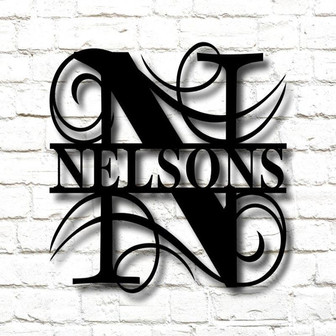 Personalized Family Name Metal Sign, Housewarming Gift, Metal Monogram Sign, Door Hanger, Last Name Sign, Metal Wall Art, Wedding Gift - Thegiftio UK
