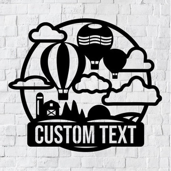 Personalized Family Name Sign / Metal Hot Air Balloon Wall Decor / Monogram Name Sign / Modern Decor / Personalized Home Decor - Thegiftio UK