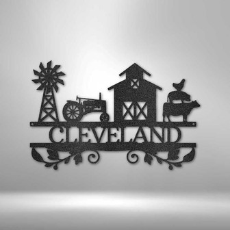 Personalized Farm Life Monogram Metal Wall Sign Metal Farm Style Wall Art Custom Metal Farm House Wall Art - Thegiftio UK