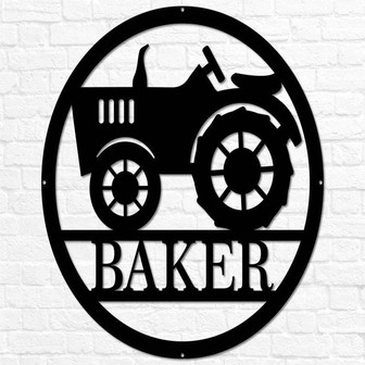Personalized Farm Sign, Metal Farmhouse Sign, Custom Farm Sign Tractor Wall Decor, Farmer Gift - Thegiftio UK