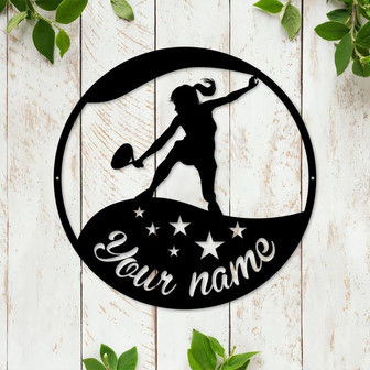 Personalized Female Tennis Star Player Metal Wall Art, Tennis Player Lover Gift - Thegiftio