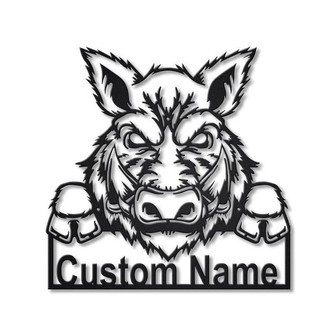 Personalized Feral Pig Metal Sign Art | Custom Feral Pig Metal Sign | Birthday Gift - Thegiftio UK