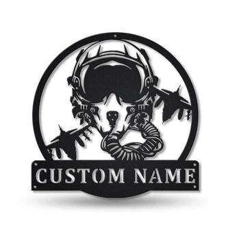 Personalized Fighter Pilot Metal Sign | Custom Fighter Pilot Metal Sign | Birthday Gift | Fighter Pilot Sign - Thegiftio UK