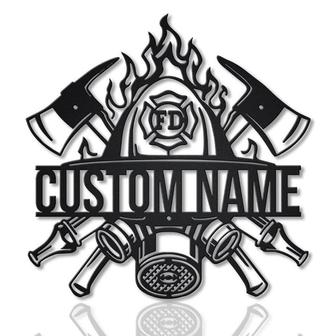 Personalized Fireman Monogram Metal Sign | Custom Firefighter Metal Sign | Hobbie Gifts | Birthday Gift | Job Gift - Thegiftio UK