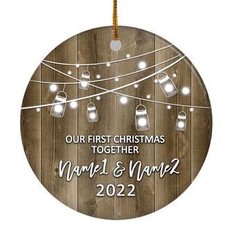 Personalized Our First Christmas Together 2022 Ornament Established Couple Keepsake Boyfriend Girlfriend Rustic Gift for Couples 2 Christmas Tree Ornament - Thegiftio UK