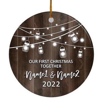 Personalized Our First Christmas Together 2022 Ornament Established Couple Keepsake Boyfriend Girlfriend Rustic Gift for Couples 5 Christmas Tree Ornament