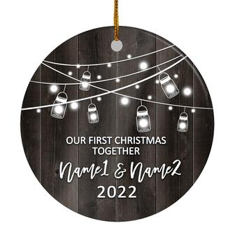 Personalized Our First Christmas Together 2022 Ornament Established Couple Keepsake Boyfriend Girlfriend Rustic Gift for Couples 1 Christmas Tree Ornament - Thegiftio UK