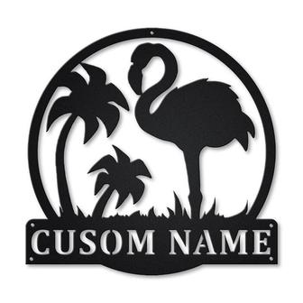 Personalized Flamingo Animal Metal Sign | Custom Flamingo Animal Sign | Birthday Gift | Flamingo Animal Sign - Thegiftio UK