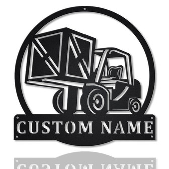 Personalized Forklift Driver Monogram Metal Sign,Custom Forklift Driver Metal Sign - Thegiftio UK