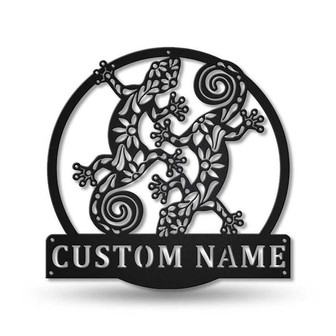 Personalized Gecko The Lizard Metal Sign Art | Custom Gecko The Lizard Metal Sign - Thegiftio UK