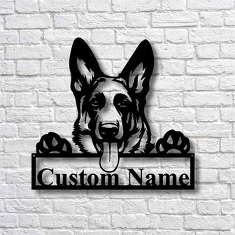 Personalized German Shepherd Dog Cut Metal Sign, Dog Lover Metal Wall Art, Laser Cut Metal Signs - Thegiftio UK