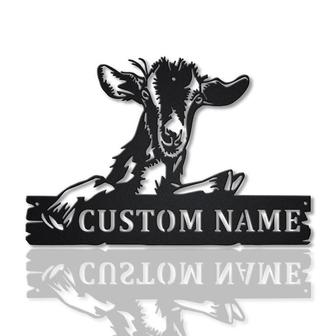 Personalized Goat Farm Monogram Metal Sign Art, Custom Goat Farmer Metal Sign, Farmer Lover Sign Decoration For Living Room - Thegiftio UK
