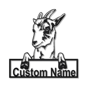 Personalized Goat Farm Monogram Metal Sign Art , Custom Goat Farmer Metal Sign - Thegiftio UK