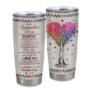 Personalized Godmother From Goddaughter Stainless Steel Tumbler Cup Never Forget I Love You You Mean The World To Me Godmother Mothers Day Birthday Christmas Travel Mug - Thegiftio UK