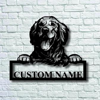 Personalized Golden Retriever Dog Cut Metal Sign, Dog Lover Metal Wall Art, Laser Cut Metal Signs - Thegiftio UK