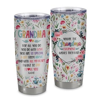 Personalized Grandma From Granddaughter Grandson Stainless Steel Tumbler Cup You Are So Special I Love You Grandma Mothers Day Birthday Christmas Travel Mug - Thegiftio UK