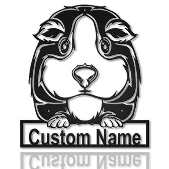 Personalized Guinea Pig Metal Sign Art | Custom Guinea Pig Metal Sign | - Thegiftio UK
