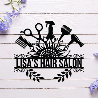 Personalized Hair Stylist Salon Metal Sign, Gift For Hairdresser, Barber Gift, Blow Dryer Sign, Hair Stylist Gift, Salon Wall Art Decor - Thegiftio