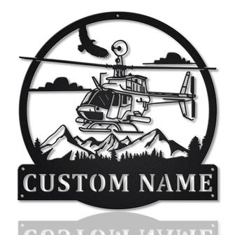 Personalized Helicopter Metal Sign | Custom Helicopter Metal Sign | Hobbie Gifts | Birthday Gift | Helicopter Sign - Thegiftio UK