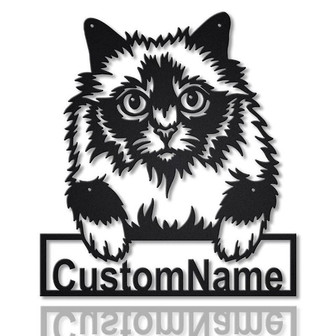 Personalized Holy Burma Cat Metal Sign Art, Custom Holy Burma Cat Metal Sign - Thegiftio UK