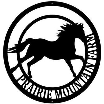 Personalized Horse Circle Nameplate Custom Horse Sign Metal Name Sign Farmhouse Decor Outdoor Decor - Thegiftio