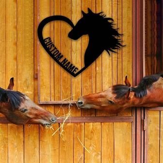 Personalized Horse Metal Signs, Custom Horse Sign, Metal Ranch Sign, Personalized Barn Sign, Farmhouse Decor, Outdoor Decor - Thegiftio