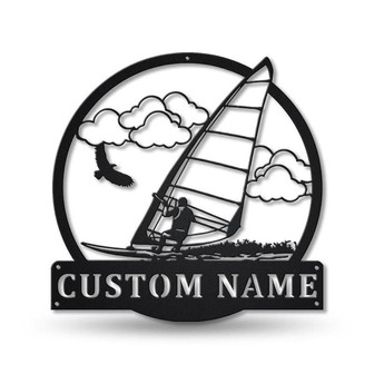 Personalized Land Windsurfing Metal Sign | Custom Land Windsurfing Metal Sign | Birthday Gift | Land Windsurfing Gift - Thegiftio UK