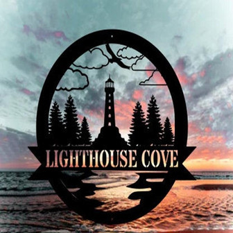 Personalized Lighthouse Metal Sign Outdoor | Weatherproof Sign | Farm Sign | Custom Metal Sign - Thegiftio UK