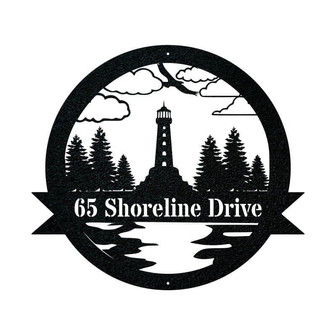 Personalized Lighthouse Metal Sign Outdoor, Laser Cut Metal Signs, Metal Cut Out Signs - Thegiftio UK