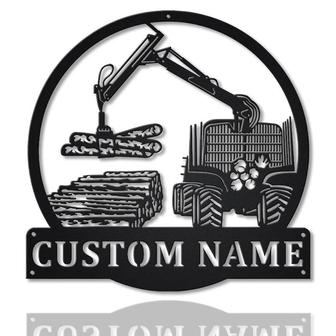 Personalized Logging Lumber Harvester Monogram Metal Sign Art | Custom Logging Lumber Metal Wall Art | Outdoor Metal Sign , Job Gift - Thegiftio UK