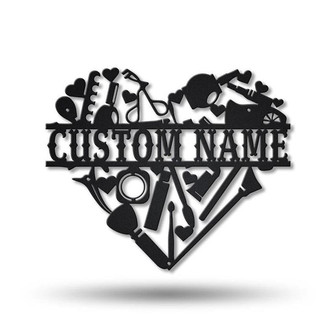 Personalized Makeup Room Monogram Metal Sign Art | Custom Makeup Room Monogram Metal Sign - Thegiftio UK