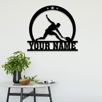 Personalized Male Tennis Star Player Metal Wall Art, Tennis Player Lover Gift, Sport Sign, Birthday Gift - Thegiftio