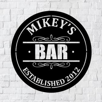 Personalized Metal Bar Sign | Fathers Day Gift | Metal Sign | Established Date | Custom Bar Plaque - Thegiftio UK