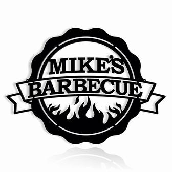 Personalized Metal BBQ Grill Name Sign Dad's BBQ Custom Metal Outdoor Home Decoration - Thegiftio UK