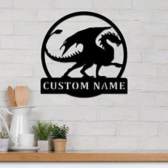 Personalized Metal Dragon Sign Decorative Last Name Wall Art Gift for Farmhouse - Thegiftio UK