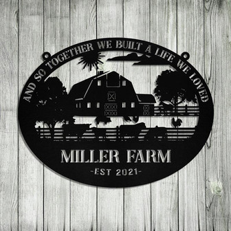 Personalized Metal Farm Sign Barn Cow Horse Pig Chicken Monogram Custom Outdoor Farmhouse Wall Decor Gift - Thegiftio UK