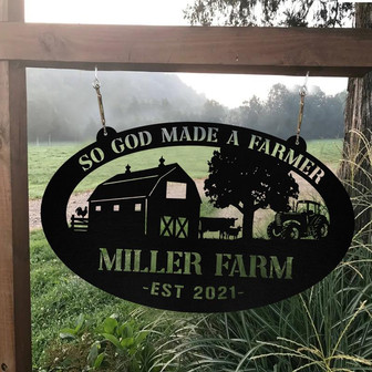 Personalized Metal Farm Sign Barn Cow Rooster Monogram Custom Outdoor Farmhouse Entry Road Front Gate Wall Decor Gift - Thegiftio