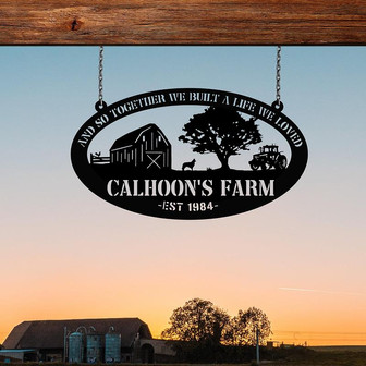 Personalized Metal Farm Sign Barn Dog Rooster Monogram Custom Outdoor Farmhouse Entry Road Front Gate Wall Decor Gift - Thegiftio