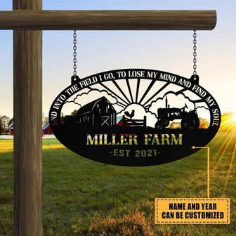 Personalized Metal Farm Sign Barn Rooster Tractor Monogram Custom Outdoor Farmhouse Entry Road Front Gate Wall Decor Gift - Thegiftio UK