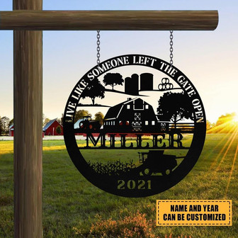 Personalized Metal Farm Sign Grain Bin Tractor Monogram Custom Outdoor Farmhouse Entry Road Front Gate Wall Decor Gift - Thegiftio UK