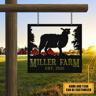 Personalized Metal Farm Sign Katahdin Sheep Monogram Custom Outdoor Farmhouse Front Gate Ranch Wall Decor Art Gift - Thegiftio