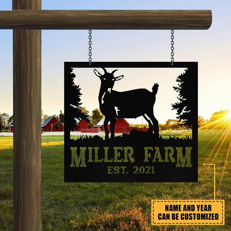 Personalized Metal Farm Sign Pygmy Goat Monogram Custom Outdoor Farmhouse Front Gate Ranch Stable Wall Decor Art Gift - Thegiftio UK