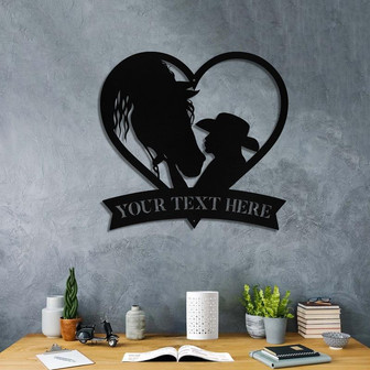 Personalized Metal Horse Girl Sign Monogram Custom Outdoor Farm Farmhouse Ranch Stable Acres Wall Decor Art Gift - Thegiftio UK
