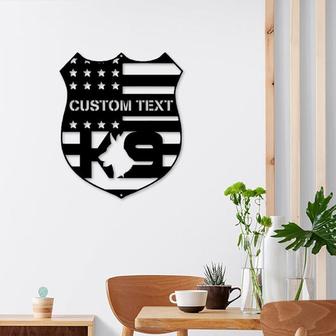 Personalized Metal Police Canine Wall Art, Gift for K9 Cop, Police Dog Metal Sign, Office Decor, Policeman Gifts - Thegiftio UK